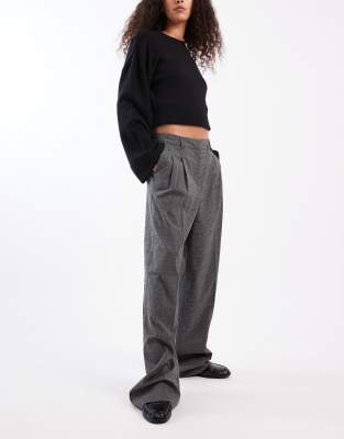 Vero Moda Wide Leg Dad Pants In Black