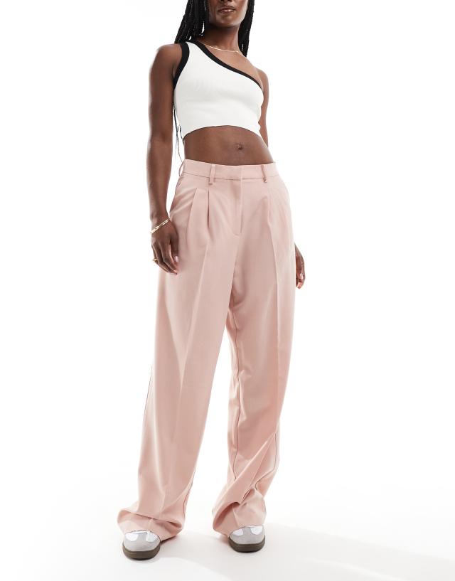 Vero Moda - wide leg dad trousers in misty rose