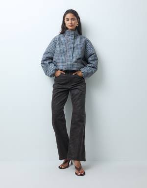 Vero Moda wide leg faded look trousers in brown