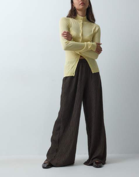 Vero Moda Wide-Leg-Hose aus Plissee in Braun - view 1