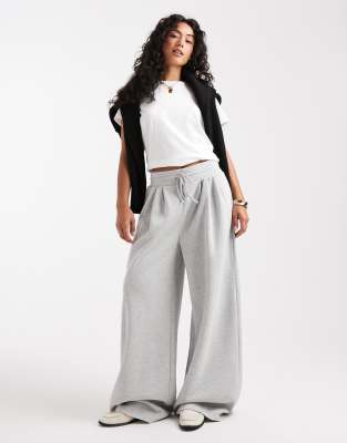 Vero Moda Vero Moda wide leg jersey jogger co-ord in light grey melange