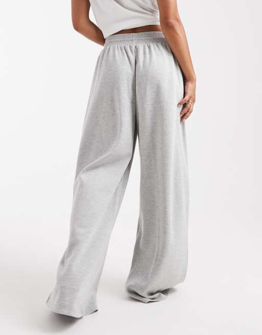 Vero Moda wide leg jersey sweatpants in light gray melange - part