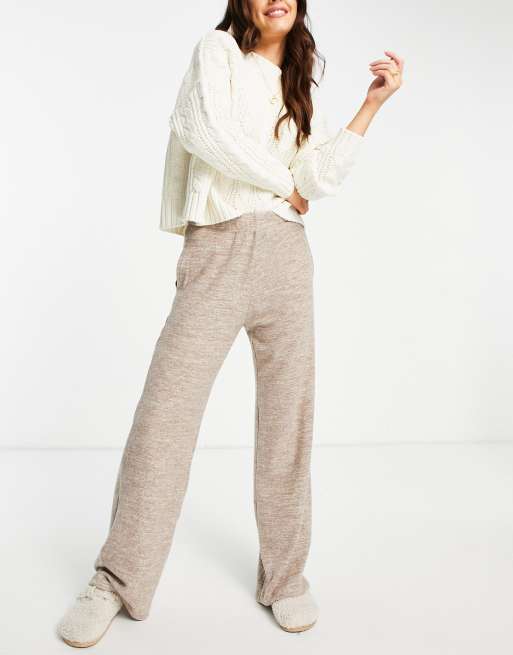 Vero Moda wide leg knitted pants in beige (part of a set)