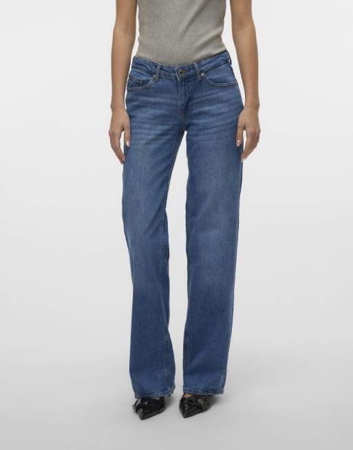 Vero Moda Wide leg pants in medium blue denim, 5 of 5