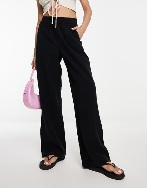 Women's Workwear Black Wide Legged Pants - High Rise Wide Leg Pants – Moda  Xpress