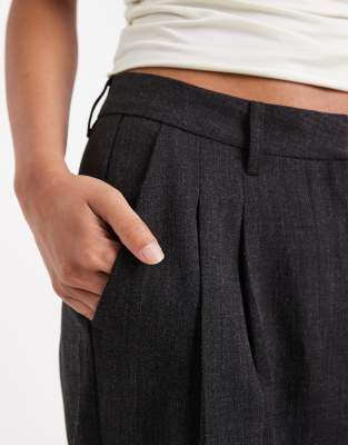 Vero Moda Wide Leg Pleat Front Tailored Pants In Black