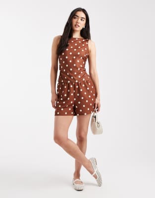 Шорты Vero Moda с широкими штанинами и принтом в горошек - часть комплекта 10390₽