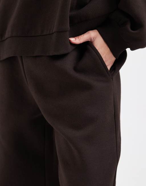 Vero Moda wide leg sweatpants in chocolate brown - part of a set, 4 of 5