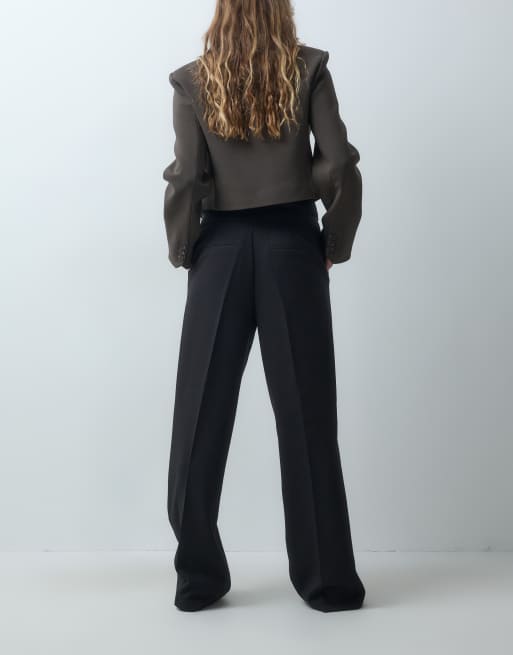 Vero Moda wide leg tailored pant co-ord in black, 3 of 5