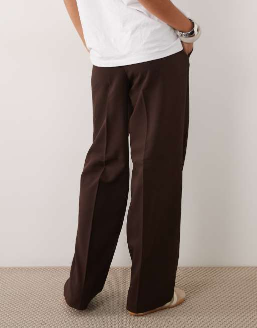 Vero Moda wide leg tailored pant co-ord in chocolate brown, 2 of 5