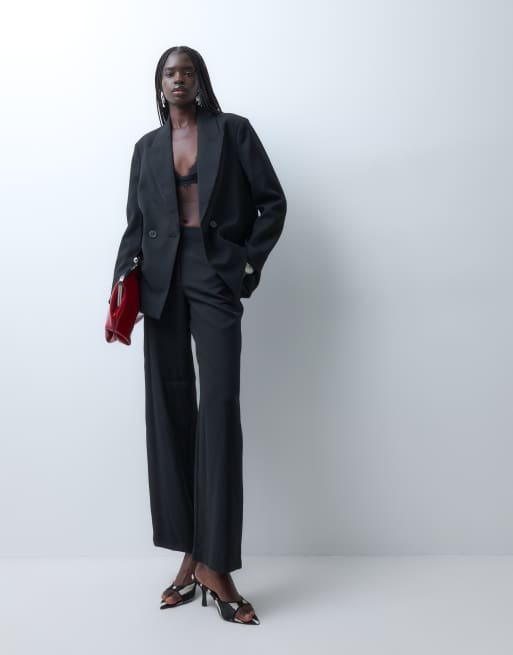Vero Moda oversized tailored set in black, 2 of 3