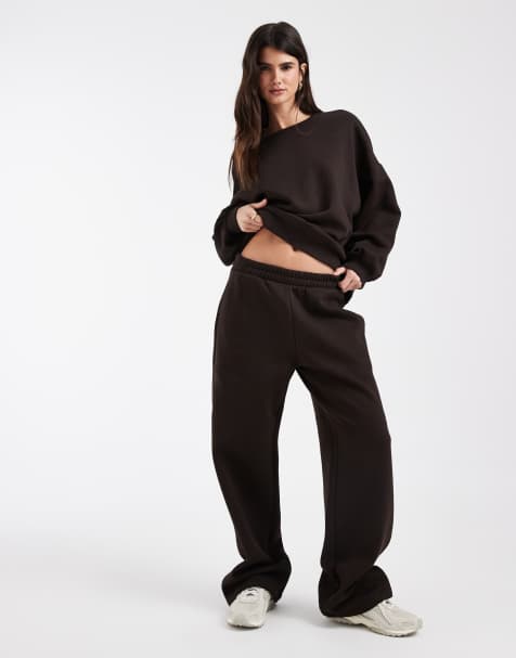 Vero Moda wide leg trackies in chocolate brown (part of a set) - view 1