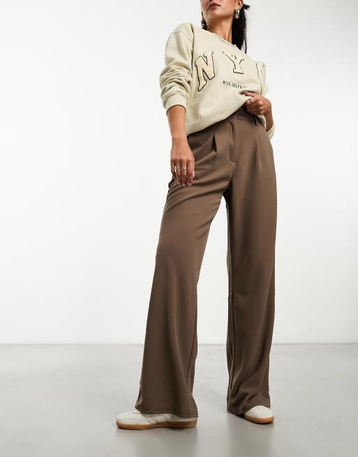 Vero Moda wide leg trouser in brown