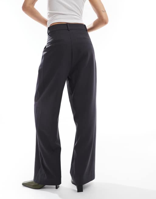 Vero Moda wide leg wrap front trouser co-ord in dark grey, 2 of 5