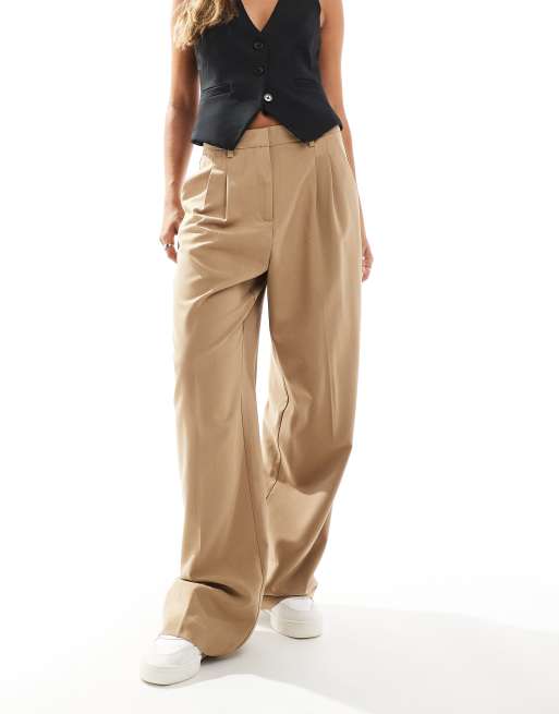 Vero Moda wide-legged dad pants in camel