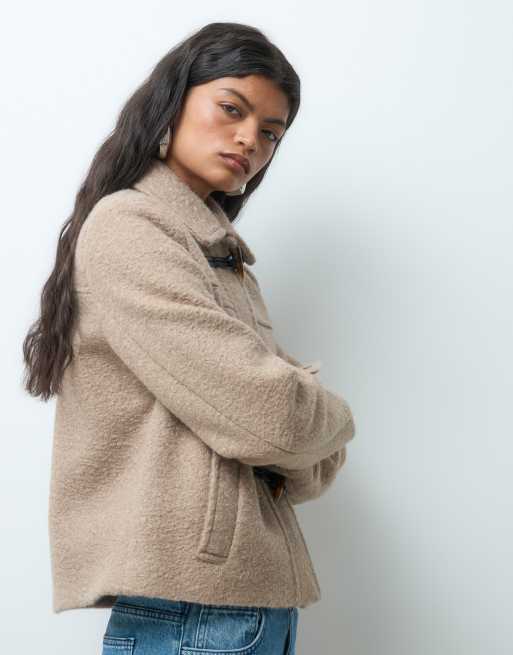Vero Moda wool look short jacket with toggle closures in neutral , 4 of 5