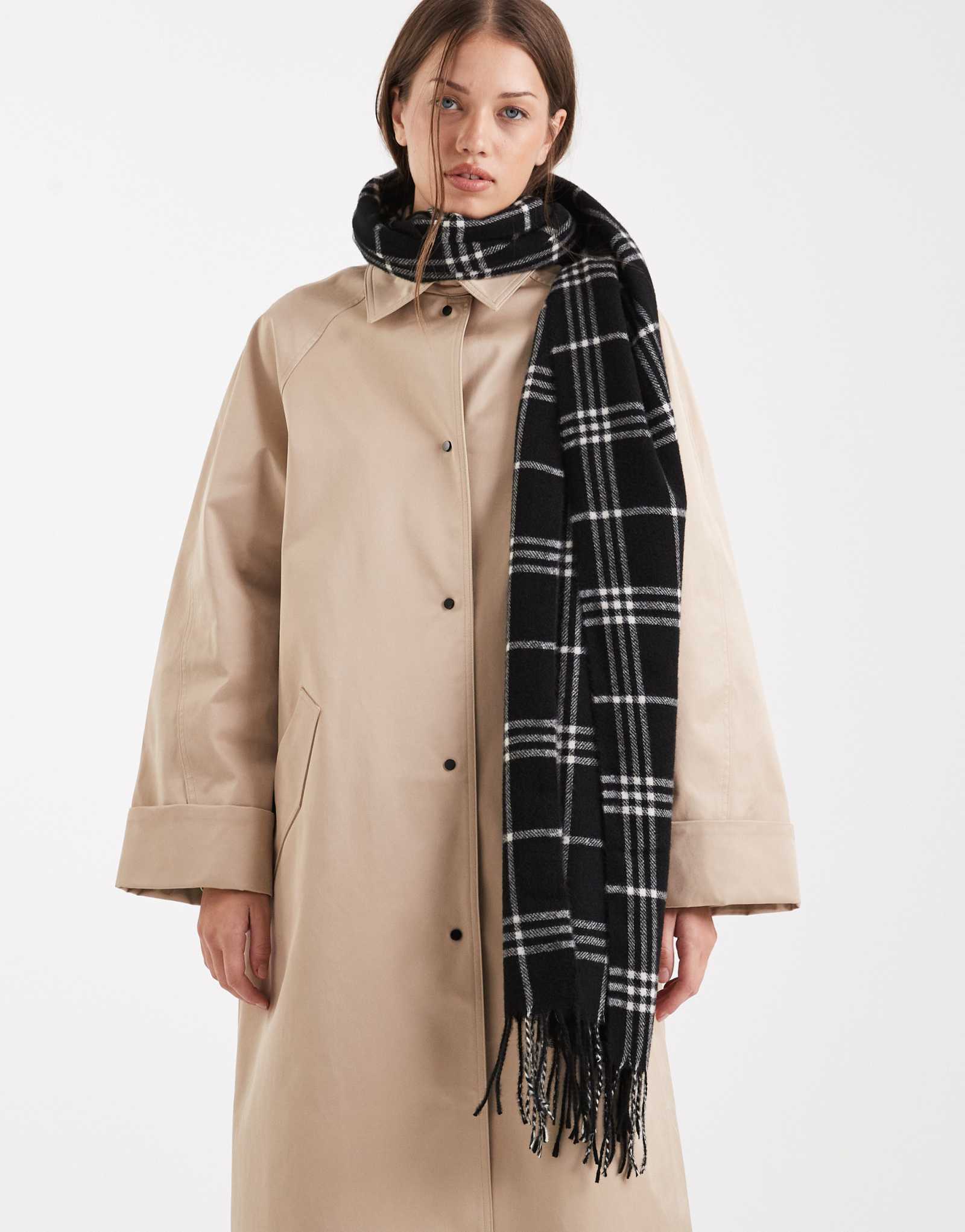 Тканый шарф Vero Moda в черную клетку