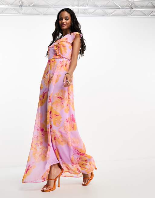 Asos pink and orange dress sale