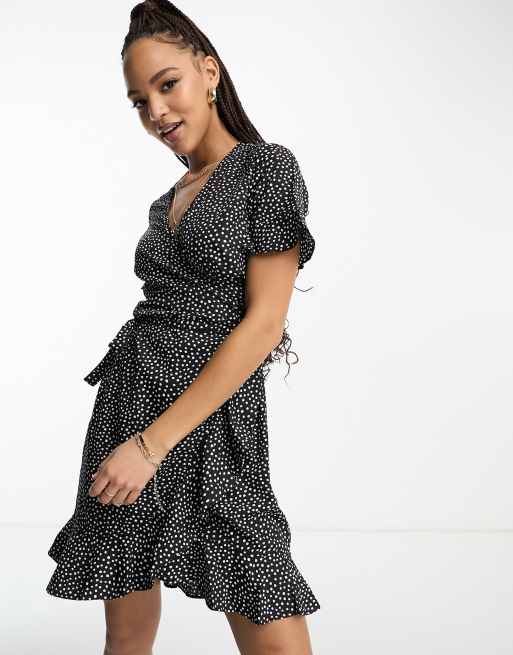 Vero moda polka shop dot wrap dress