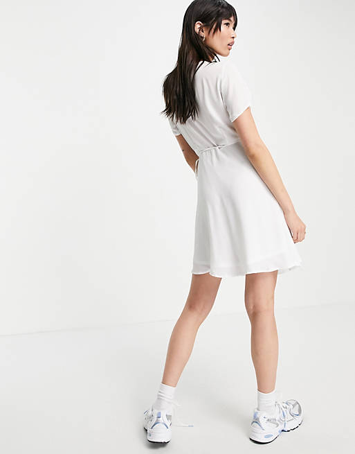  Vero Moda wrap mini dress in white 