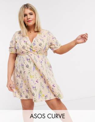 plus size wrap mini dress