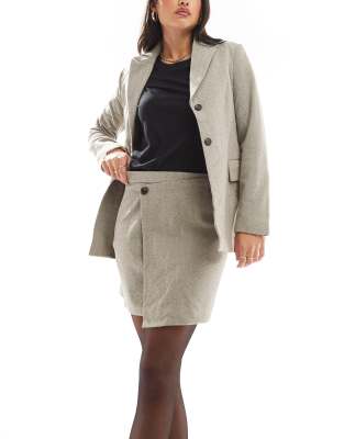 Vero Moda Wrap Mini Skirt In Neutral