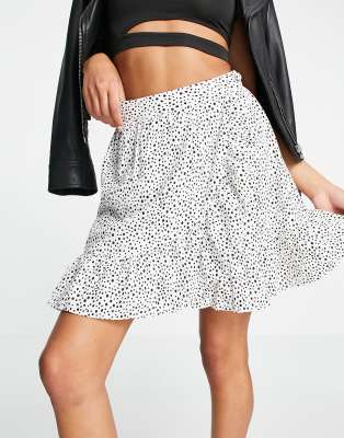 Vero Moda wrap mini skirt in white polka dot - ASOS Price Checker