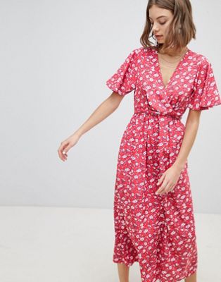 Vero Moda Wrap Over Floral Dress | ASOS