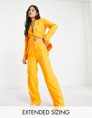 Vero Moda x Joann Van Den Herik - Elegante Hose in Orange mit weitem Bein, Kombiteil