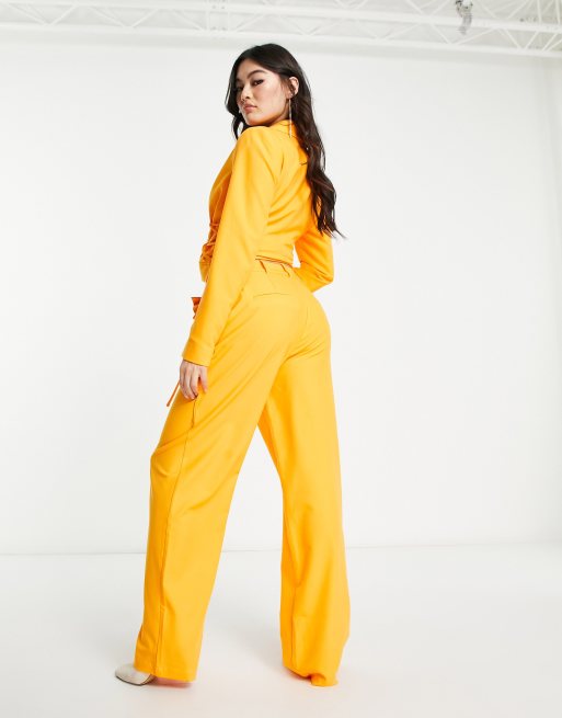 Vero Moda x Joann Van Den Herik tailored wide leg pants in orange (part of a set), 2 of 4