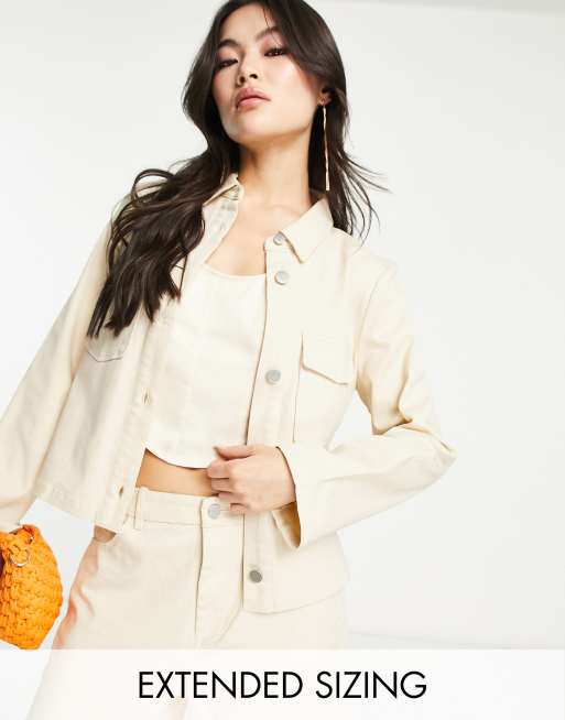 Vero Moda X Joann Van Den Herik utility cropped jacket co-ord in stone ...