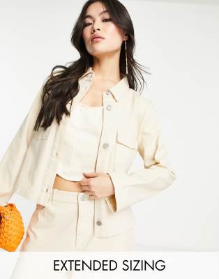 X Joann Van Den Herik utility cropped jacket in stone - part of a set-Neutral
