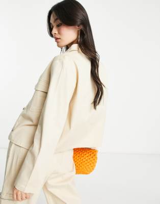 Vero Moda X Joann Van Den Herik Utility Cropped Jacket In Neutral