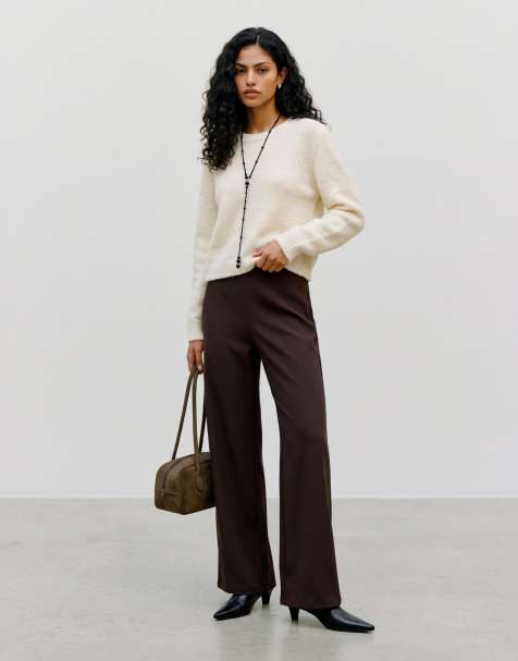 Vero Moda zachte fluffy gebreide trui met ronde hals in crème - view 1
