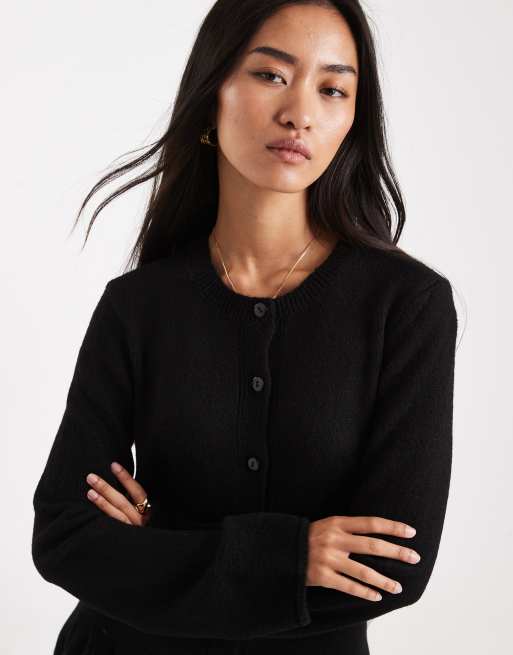 Vero Moda - Zachte gebreide mini jurk met knopen aan de voorkant in zwart, 3 van 4