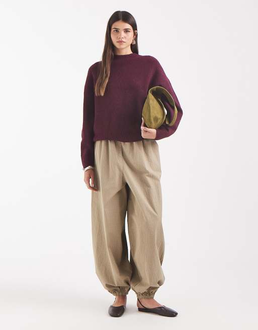 Vero Moda - Zachte trui met ronde hals in bordeauxrood, 3 van 4