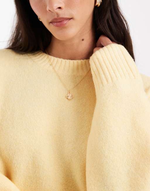 Vero Moda - Zachte trui met ronde hals in goudgeel, 2 van 4