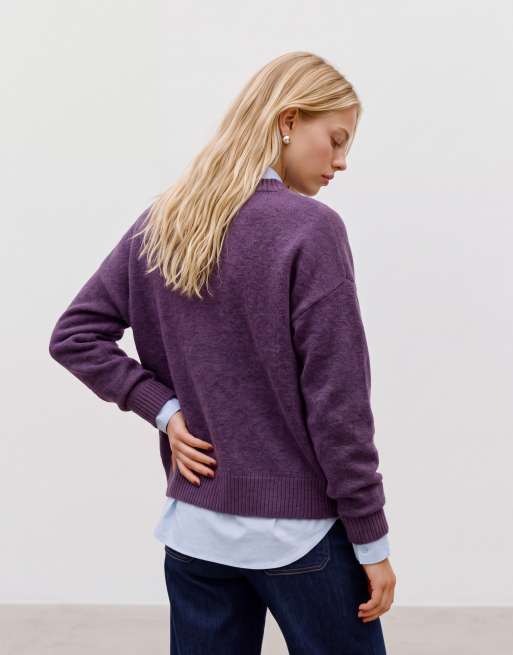 Vero Moda zachte trui met ronde hals in paars, 5 van 5
