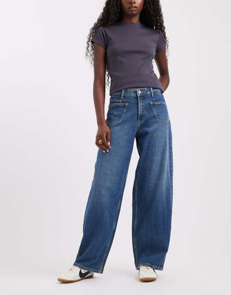 Vero Moda Zelda high-rise barrel leg jeans with pocket detail in medium blue denim - view 1