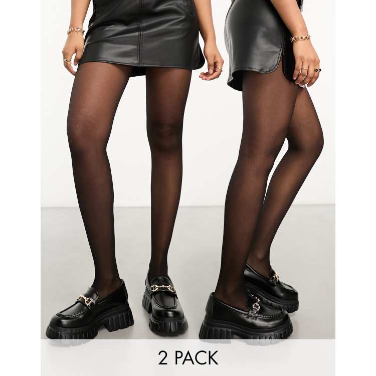 Vero Moda – Zestaw 2 par czarnych rajstop, 20 den | ASOS