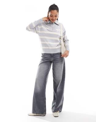 Vero Moda Zip Through Sweater In Gray