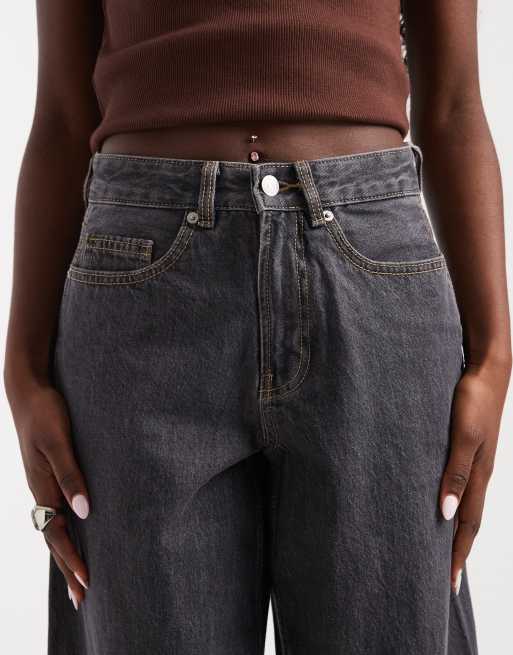 Vero Moda Zoe Jeans mit Nahtdetails und Barrel-Leg in dunklem Grau, 5 von 5