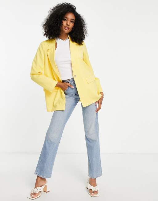 Vero Moda – Żółta dopasowana marynarka garniturowa