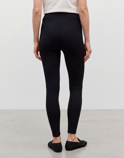 Vero Moda - Zwangerschapskleding - Naadloze geribbelde legging met buikband in zwart, 4 van 5