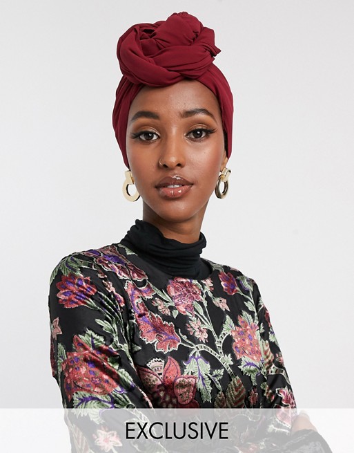 Verona chiffon maxi headscarf in burgundy
