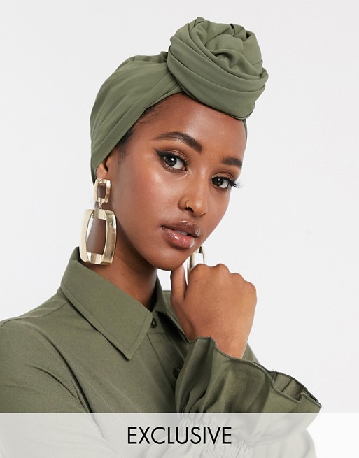 Verona chiffon maxi headscarf in khaki