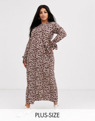leopard print maxi wrap dress