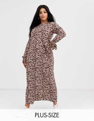 animal print maxi wrap dress