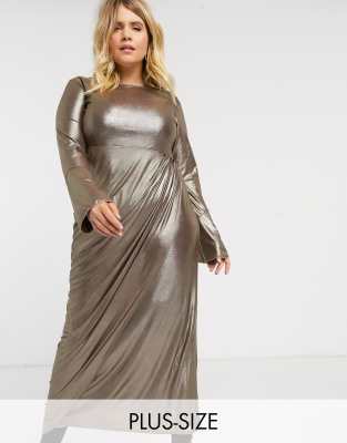 sparkle maxi dress with wrap skirt