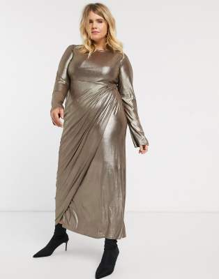 silver glitter maxi dress